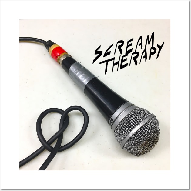 Scream Therapy book cover microphone heart Wall Art by Scream Therapy